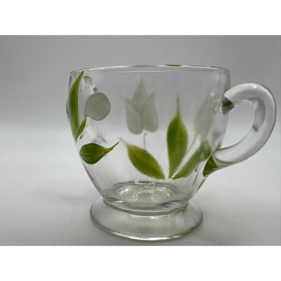 Vintage Bartlett Collins Sugar Bowl White Tulips Flowers Gay Fad 50s Vintage - Picture 5 of 5